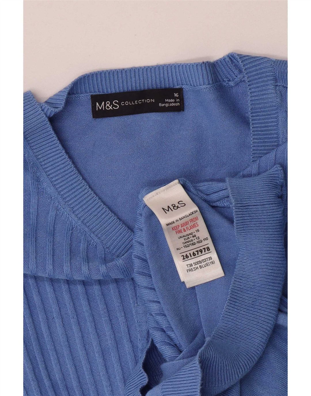 Pulover pentru femei Marks & Spencer cu gât cu barca UK 16 Large Blue