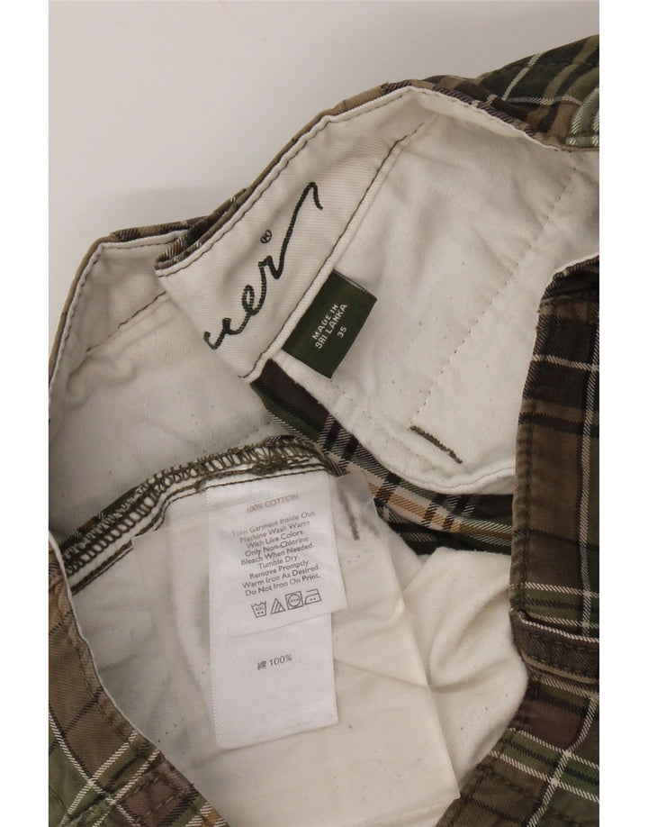 Pantaloni scurti cargo pentru bărbați EDDIE BAUER W35, bumbac cu carouri mari, kaki