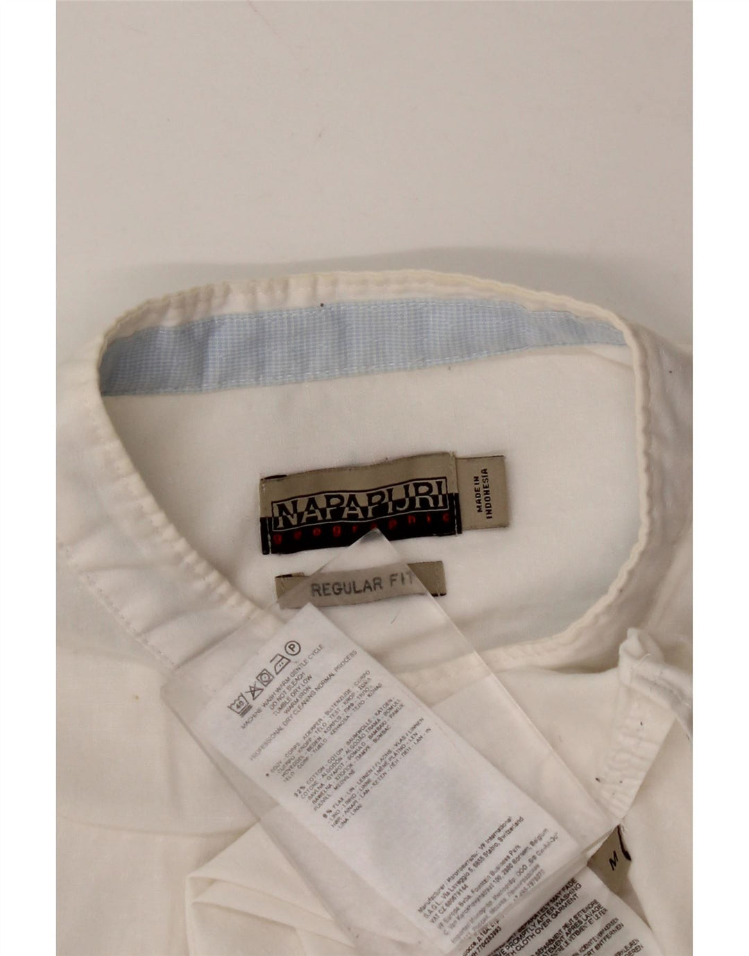 Cămașă pentru bărbați NAPAPIJRI Geographic Regular Fit, bumbac alb mediu