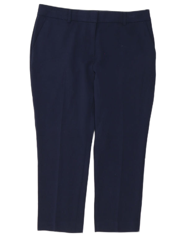 Marks & Spencer Pantaloni tăiați cu talie înaltă pentru femei UK 12 Medium W26 L24 Nav