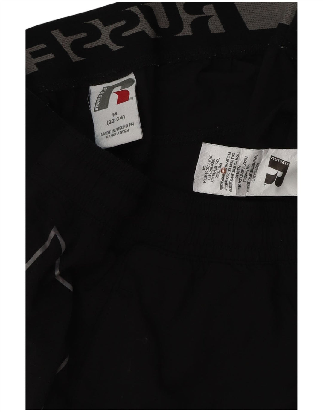 Pantaloni scurți sport Dri-Power Graphic pentru bărbați RUSSELL ATHLETIC, mediu negru