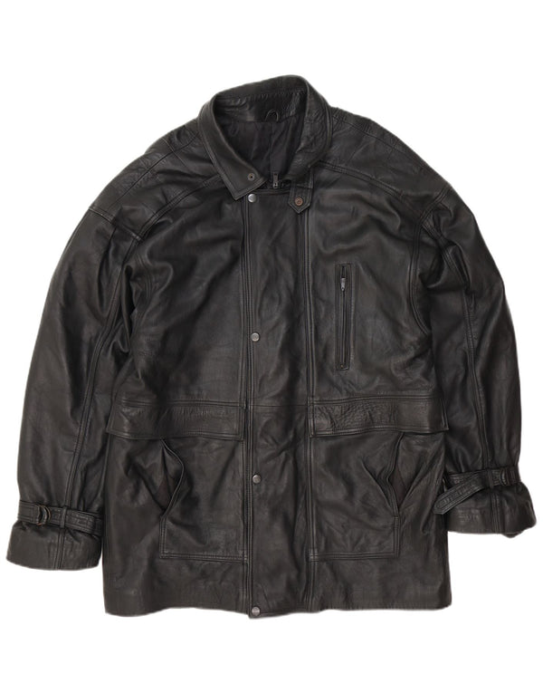 Jachetă de piele vintage pentru bărbați UK 38 Medium Black