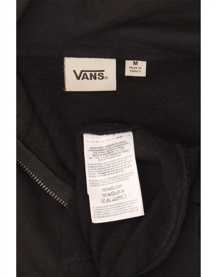 Pulover Vans pentru bărbați, cu fermoar, bumbac mediu negru