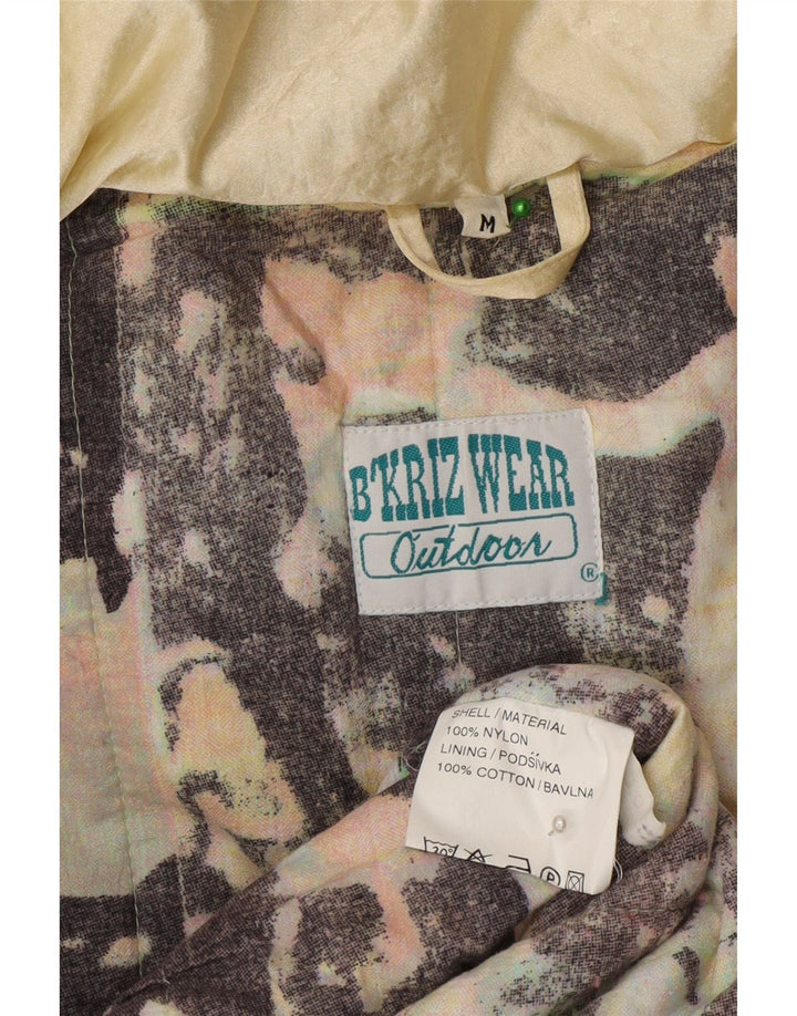 Jachetă vintage pentru femei cu glugă, supradimensionată, UK 14, nailon galben mediu