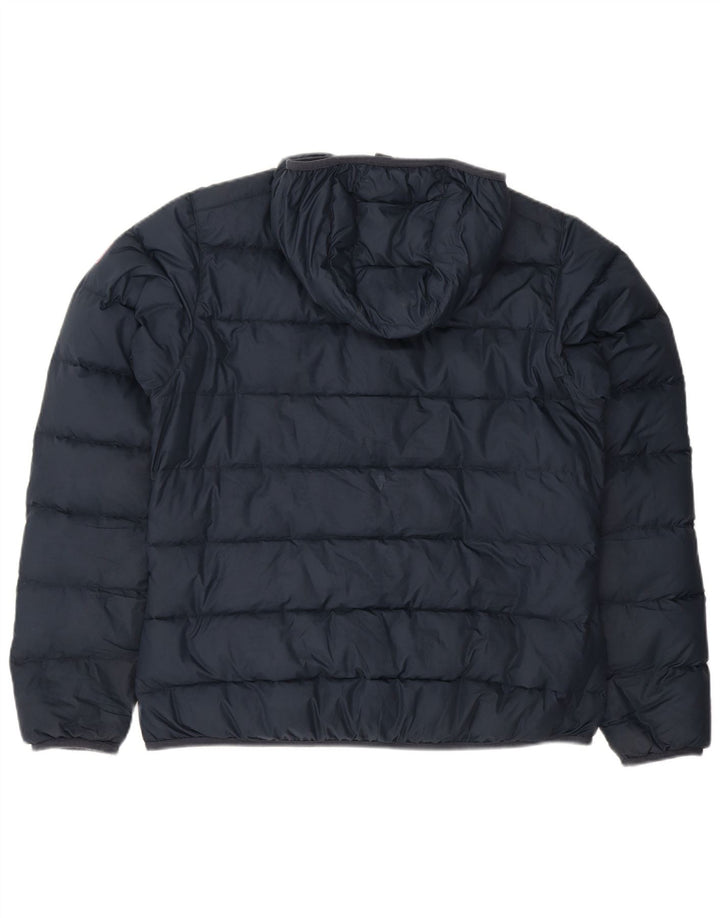 JACK WOLFSKIN Womens Hooded Padded Jacket UK 16 Large Navy Blue Polyester