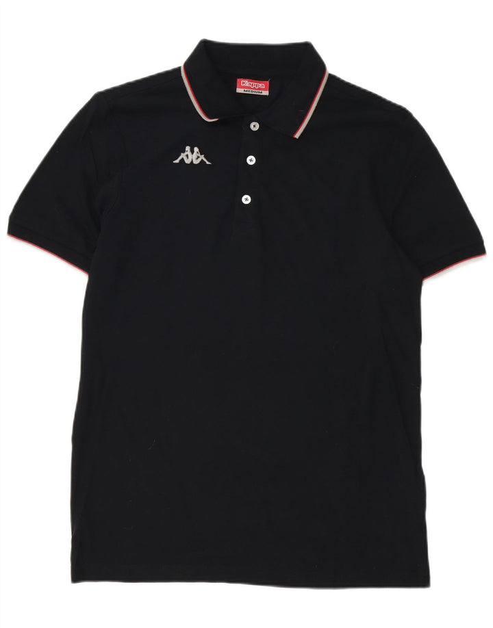 Cămașă polo pentru bărbați Kappa, bumbac mediu negru