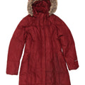 Palton căptușit cu glugă pentru femei Eddie Bauer UK 14 Poliester Burgundy mediu
