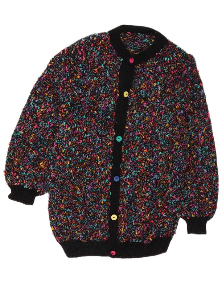 Pulover Cardigan Vintage pentru Damă UK 14 Medium Multicolore Pete