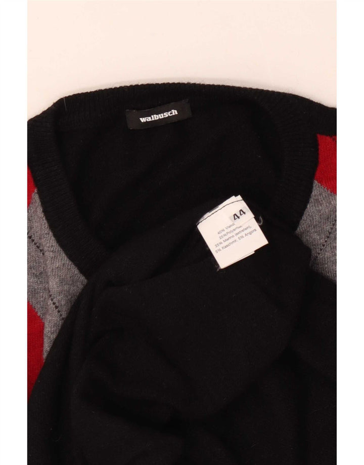 Pulover cardigan pentru femei Walbusch EU 44 XL Negru Argyle/Diamond Viscose