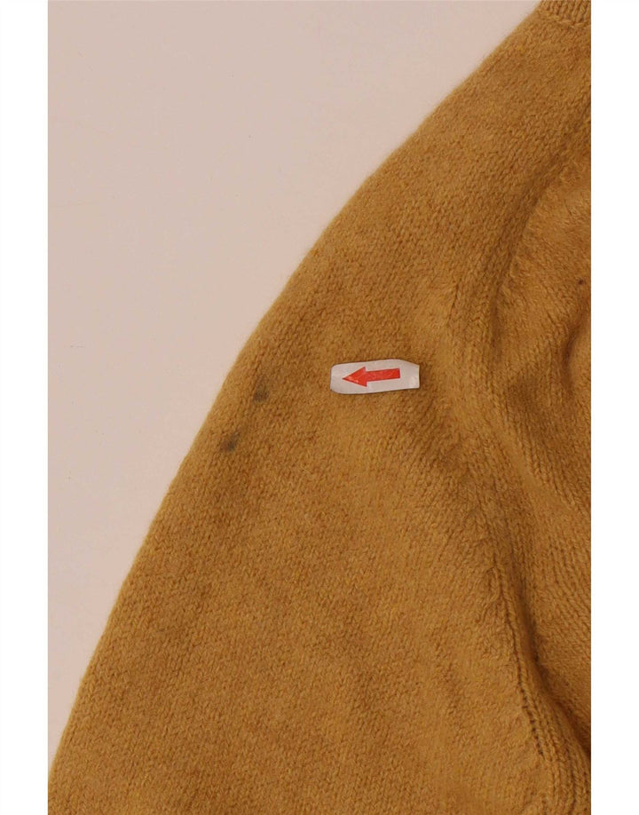 Pulover pentru bărbați Zara, cu gât crew, XL, lână galbenă