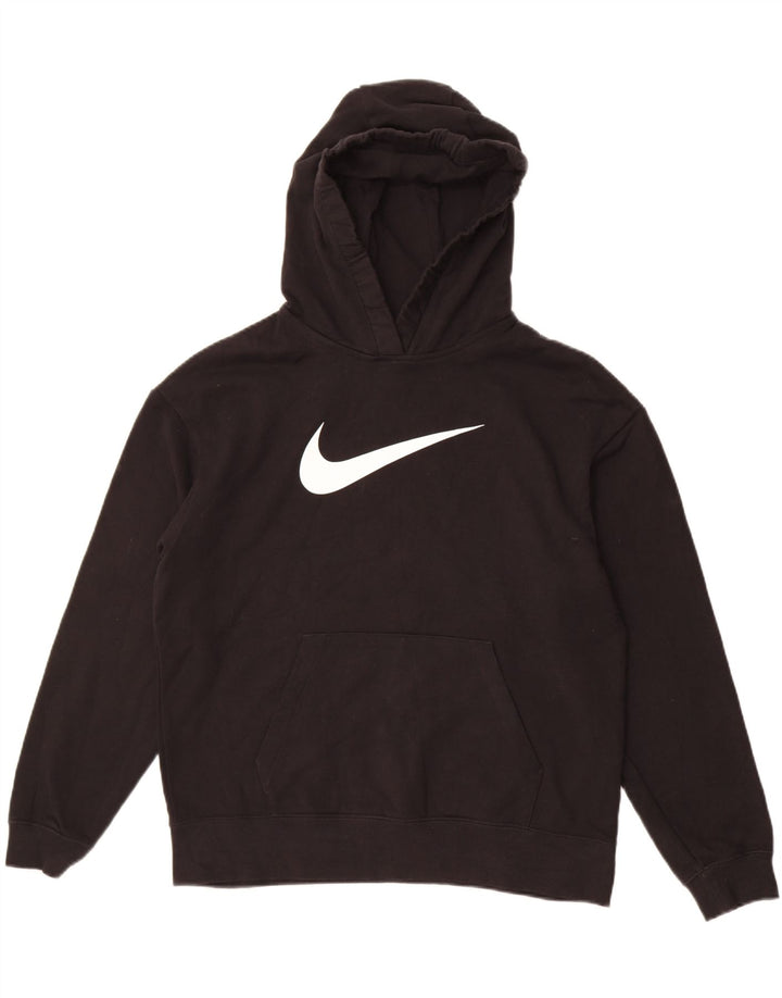 Pulover Nike cu capota cu grafic pentru femei UK 14, bumbac mediu negru