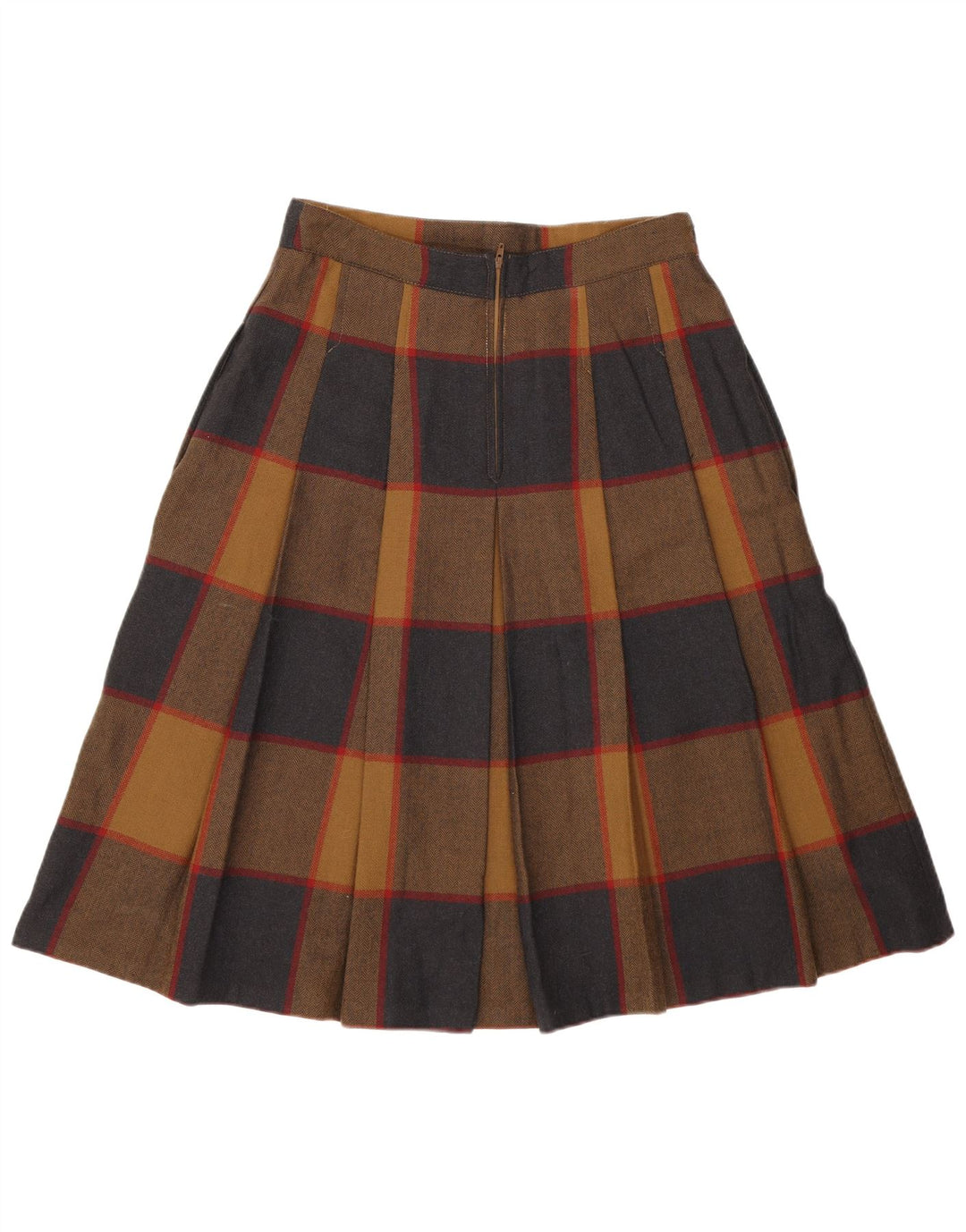 Fusta A-Line pentru femei Schneiders EU 40 Medium W28 Brown Check Lână nouă