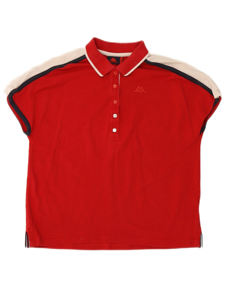 Tricou polo KAPPA pentru femei UK 10 Small Red Colorblock