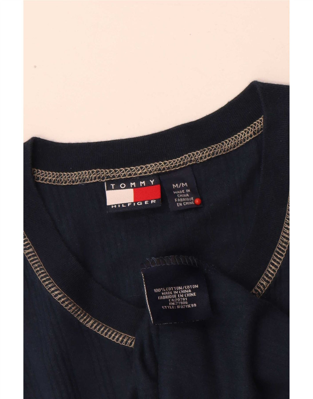 Tricou pentru bărbați Tommy Hilfiger Top mediu din bumbac bleumarin