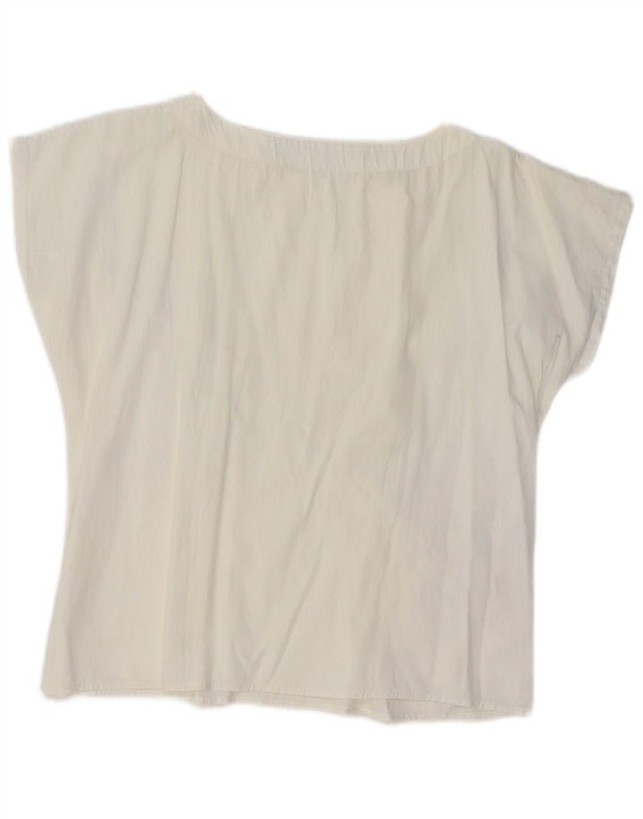 VINTAGE Tricou Crop Top pentru femei UK 14 Medium White