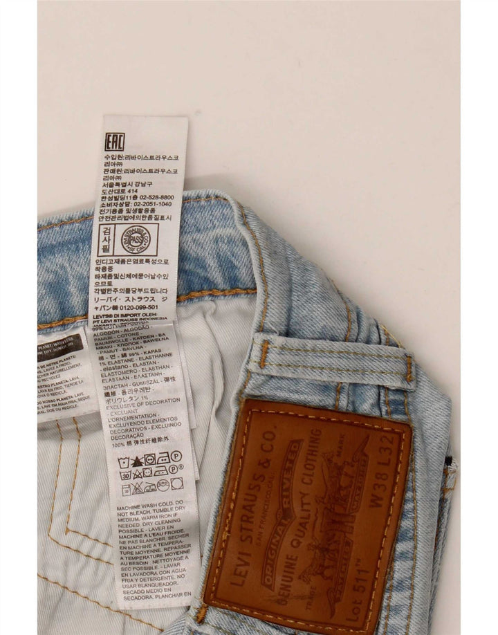 Blugi Levi's 511 Distressed Slim W38 L32 Bumbac albastru