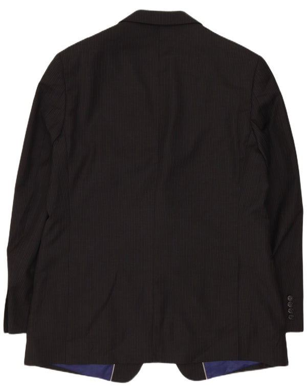 Jachetă pentru bărbați Marks & Spencer, lungă cu 2 nasturi, UK 44 XL, gri cu dungi
