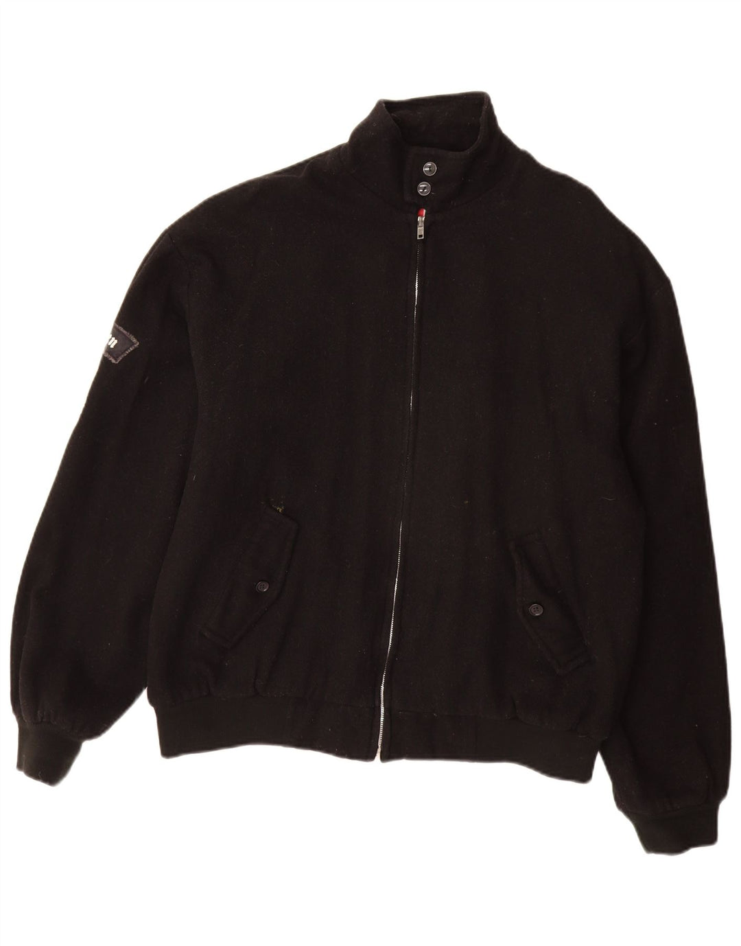 Bomber vintage pentru bărbați UK 40 mare, lână neagră