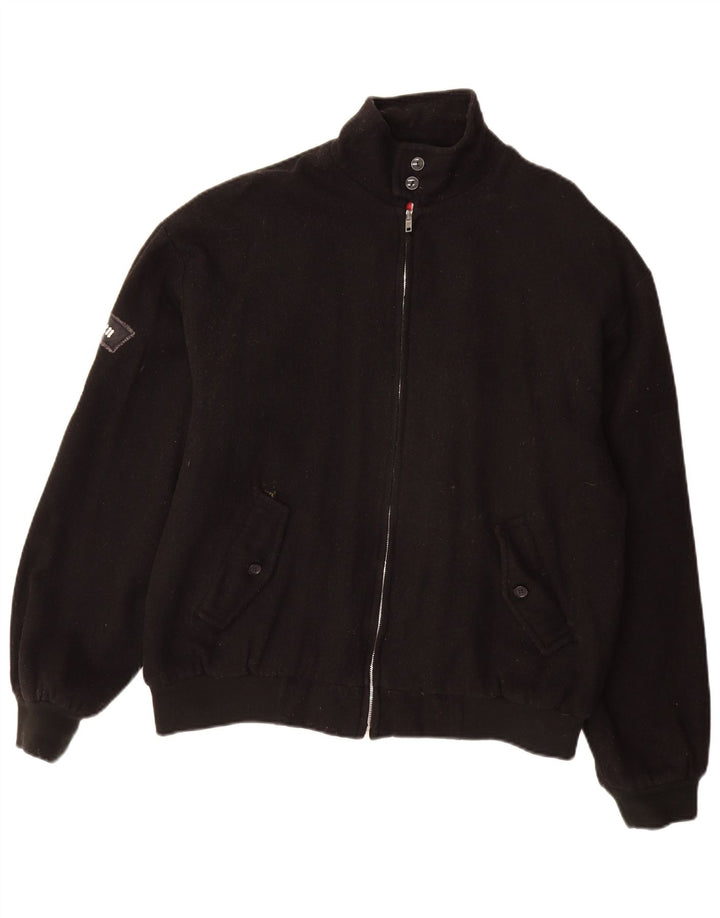 Bomber vintage pentru bărbați UK 40 mare, lână neagră