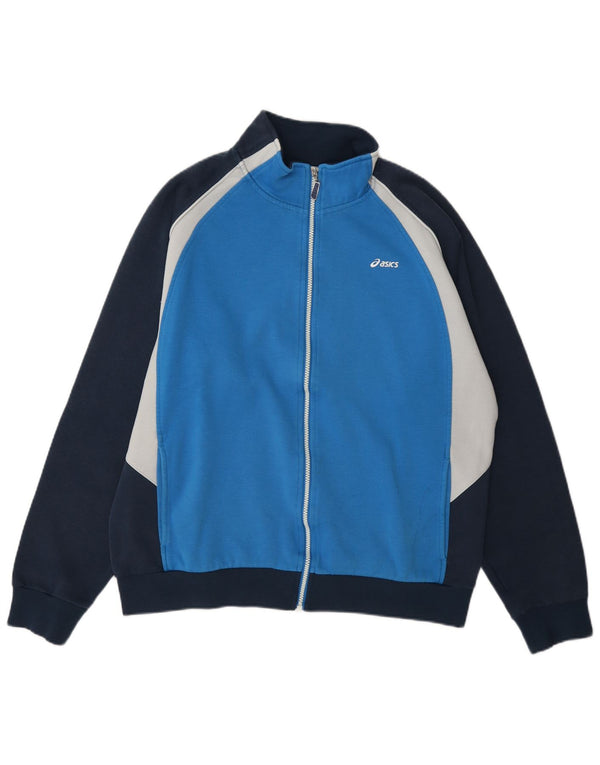 Jachetă de top pentru trening grafic Asics pentru bărbați 2XL, bumbac color bloc, albastru