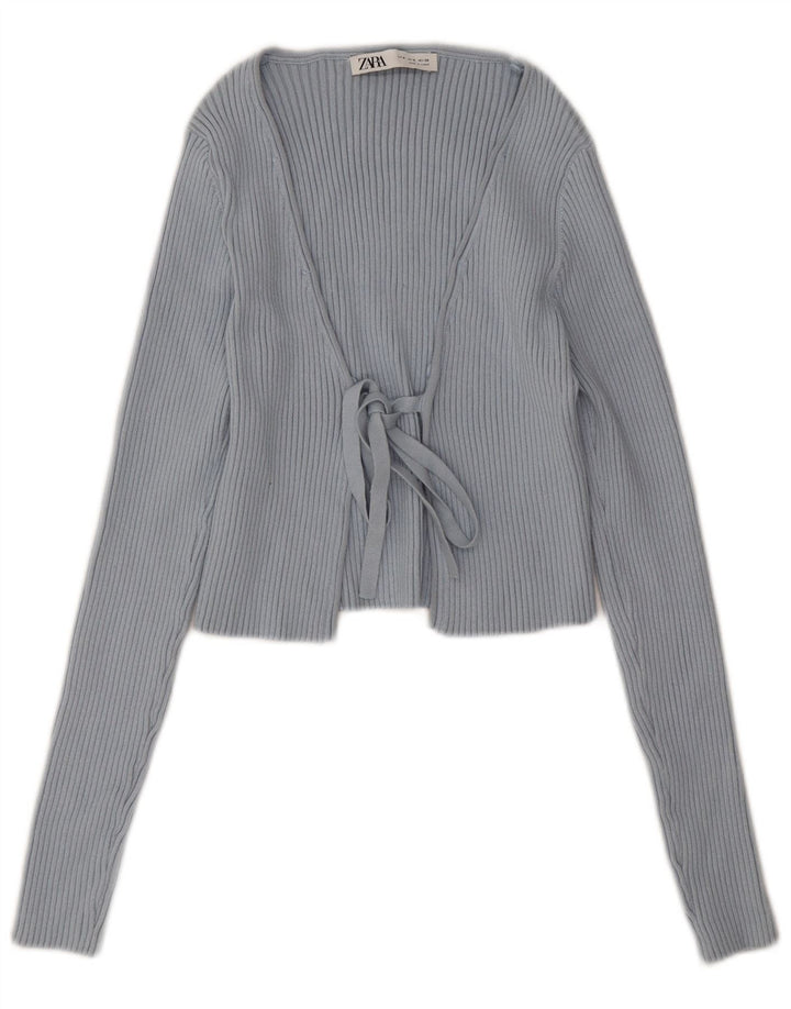 Pulover Bolero pentru femei Zara UK 12 Medium Blue Poliester