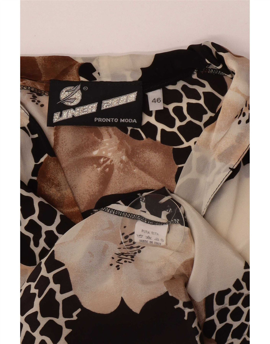 Bluză cămașă Vintage pentru femei See Through IT 46 Mare Multicoloră Floral