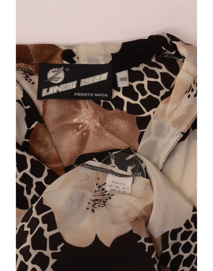 Bluză cămașă Vintage pentru femei See Through IT 46 Mare Multicoloră Floral