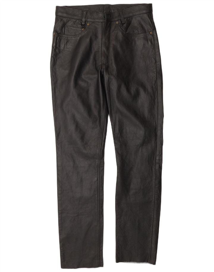 Pantaloni din piele vintage pentru bărbați W34 L34 negri