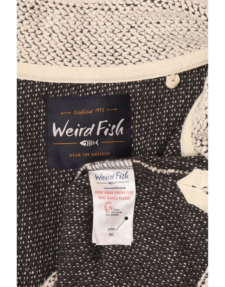 Hanorac pentru bărbați Weird Fish, cu fermoar și gât, Jumper mediu din bumbac pete alb