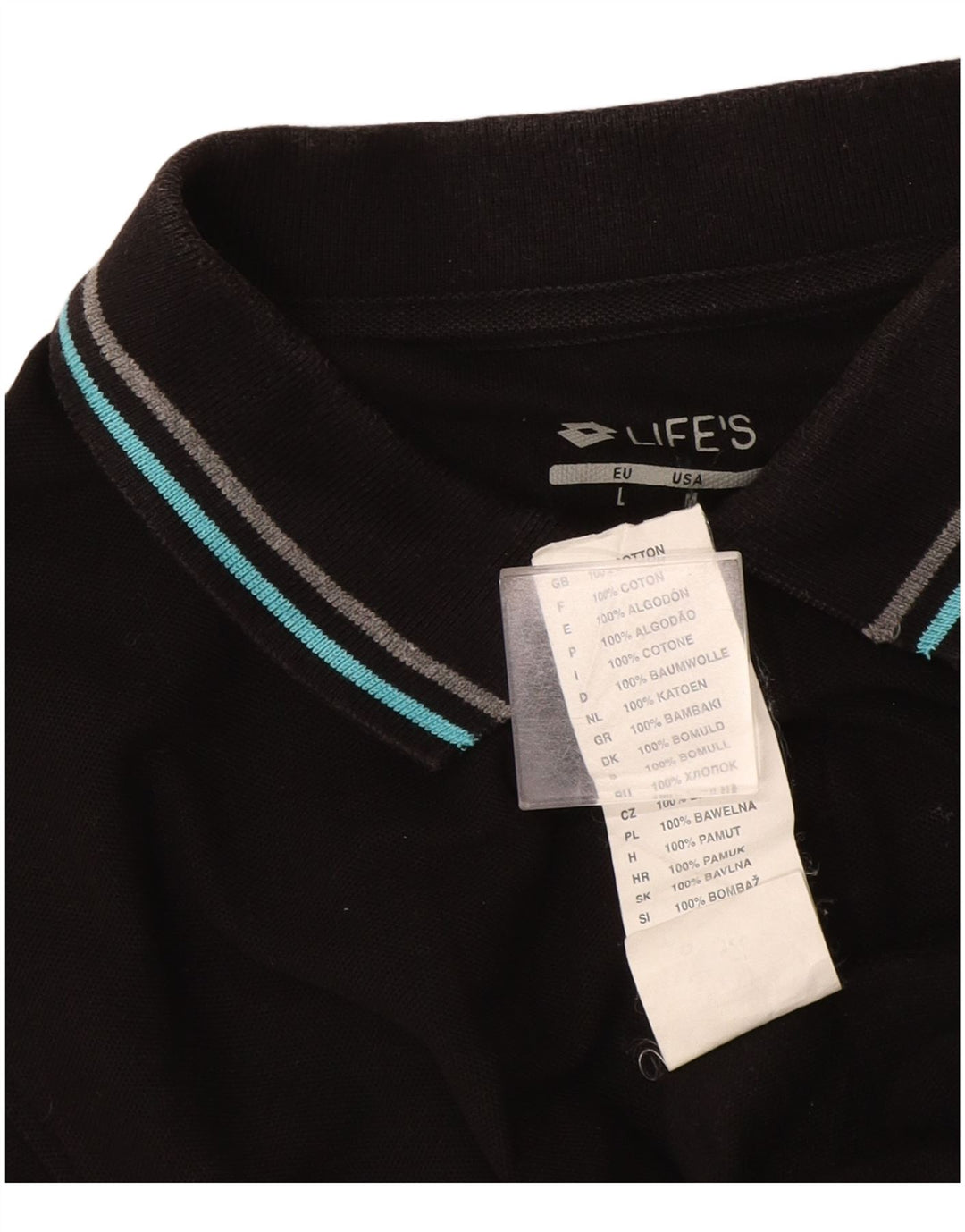 Tricou polo pentru bărbați Lotto, mare, negru, bumbac