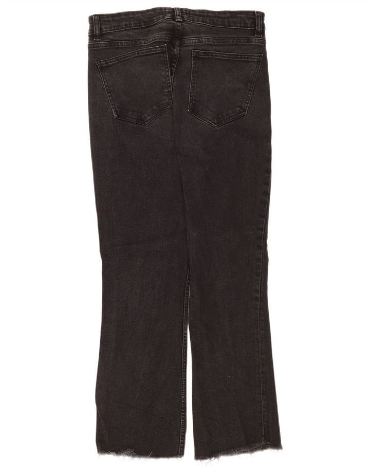 Blugi Zara pentru femei Crop Bootcut EU 42 Large W32 L24 Negri