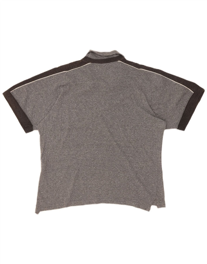 Tricou polo grafic Asics pentru bărbați, gri mic, bloc de culoare