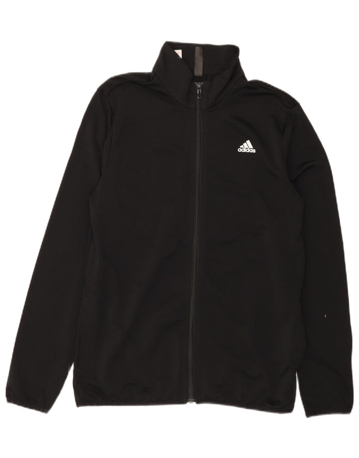 Jachetă de top pentru trening cu grafic pentru băieți Adidas 13-14 ani, poliester negru