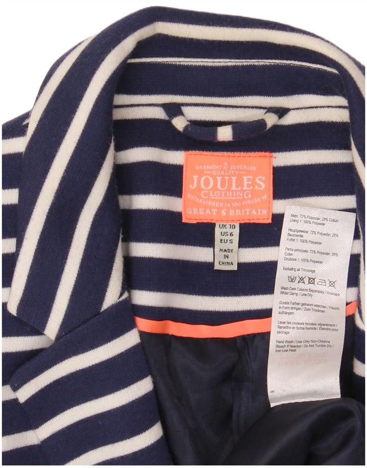 Sacou Blazer pentru femei Joules cu 1 nasture UK 10 Mic bleumarin cu dungi
