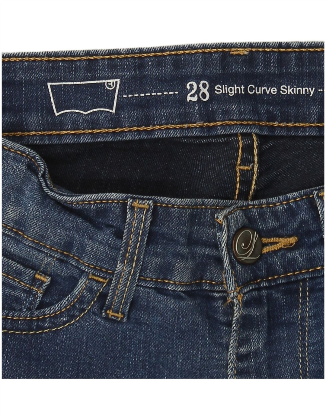 Blugi skinny de damă LEVI'S, ușor curbate, L28 L27 Albastru