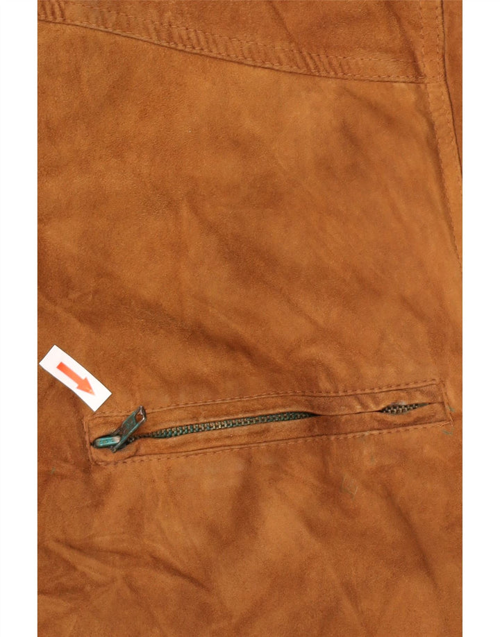 Bomber Vintage pentru bărbați din piele intoarsa UK 38 Medium Brown Leather