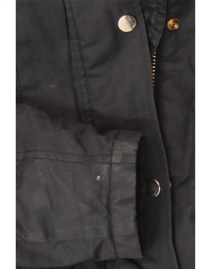 Jachetă parka cu glugă Topshop pentru femei UK 8, poliester negru mic