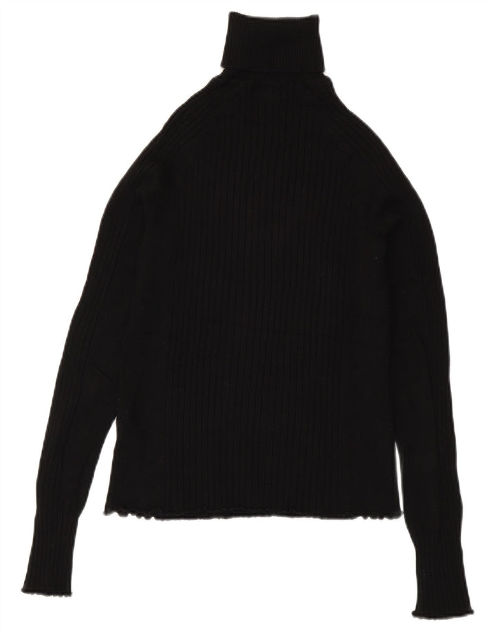 Pulover pentru femei cu gât rulat Zara UK 8 mic, negru, viscoză