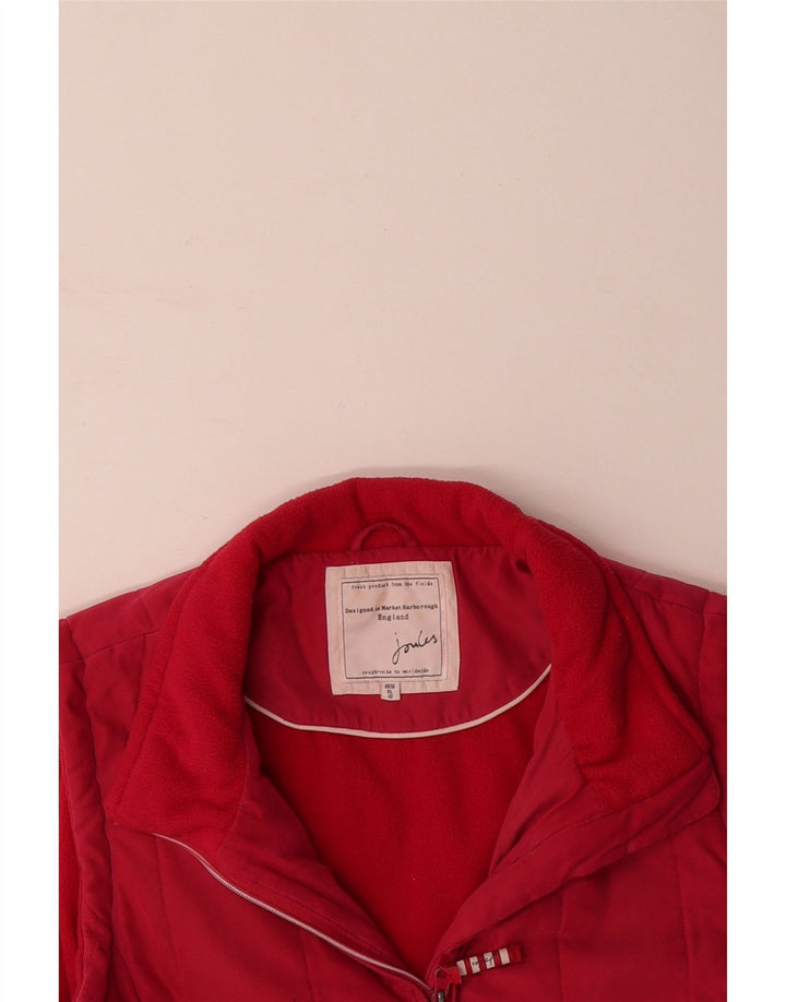 JOULES Womens Quilted Gilet UK 16 Large  Red Polyester