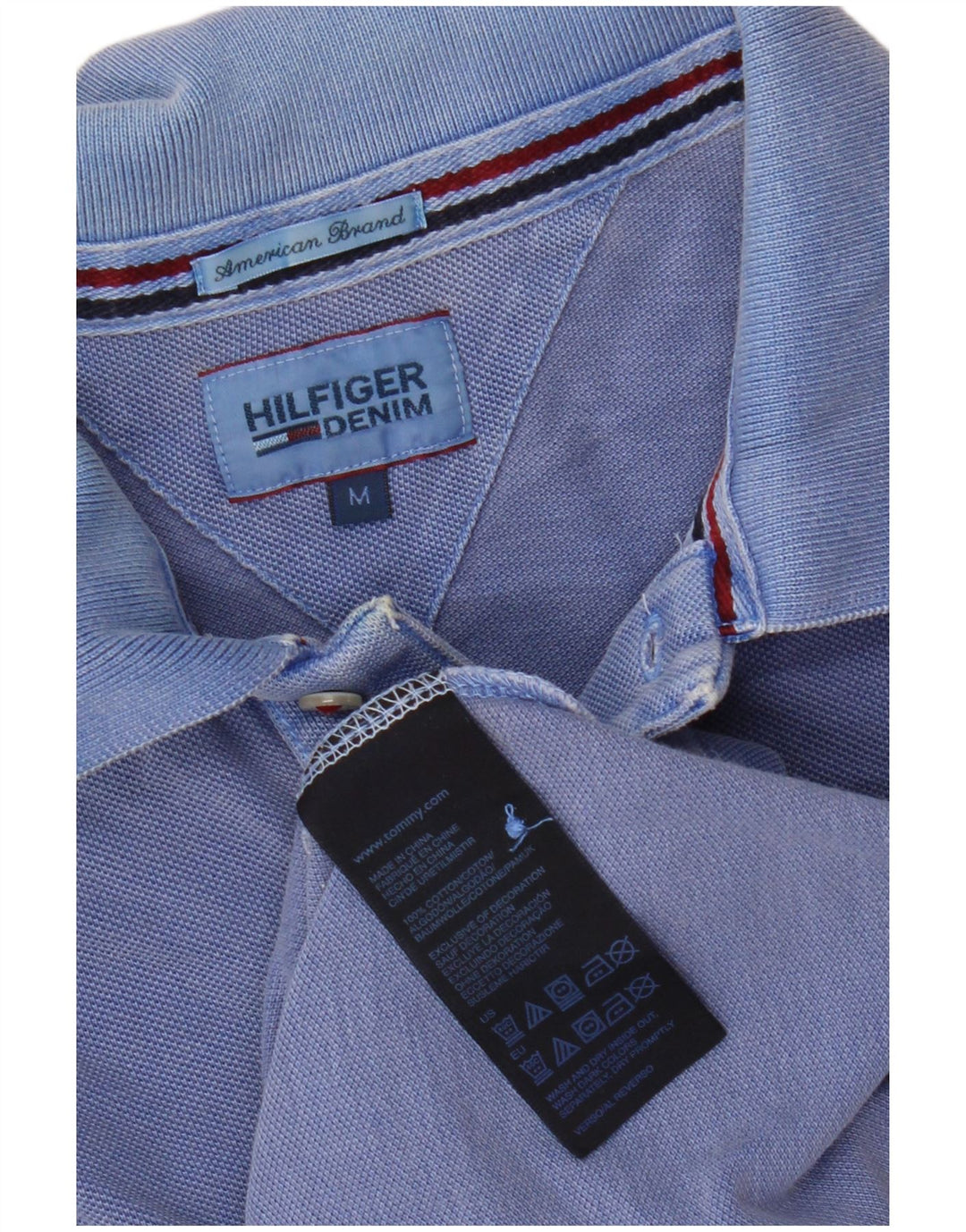 Tricou polo Tommy Hilfiger pentru bărbați, bumbac albastru mediu