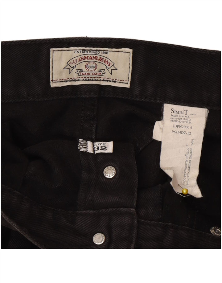 Blugi drepti pentru bărbați Armani W32 L28 bumbac negru