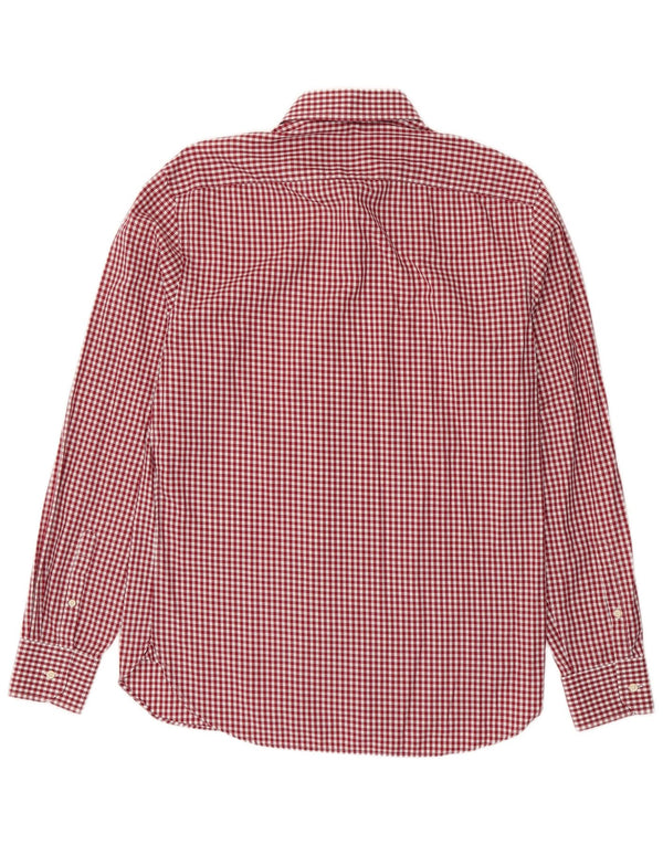 Cămașă Boggi pentru bărbați, cu carouri, personalizată, mărimea 40 15 1/2 Medium Burgundy Gingham