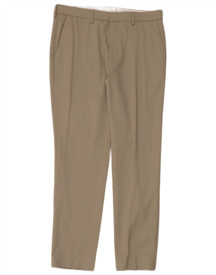 Pantaloni chino slim pentru bărbați Marks & Spencer L34 L31 poliester bej