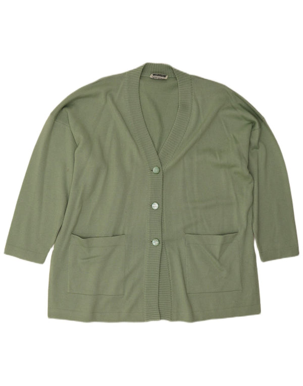 Pulover cardigan pentru femei Luisa Spagnoli UK 20 2XL Kaki Lână