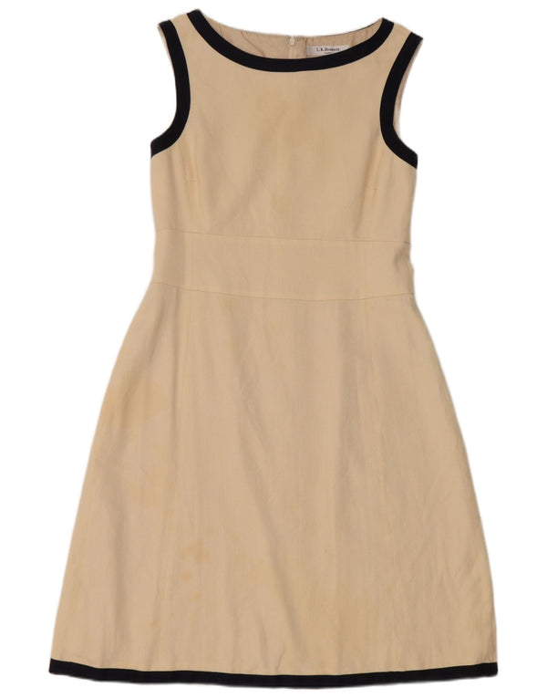 L.K. Rochie A-Line fără mâneci Bennett pentru femei UK 12 Medium Bej Colorblock