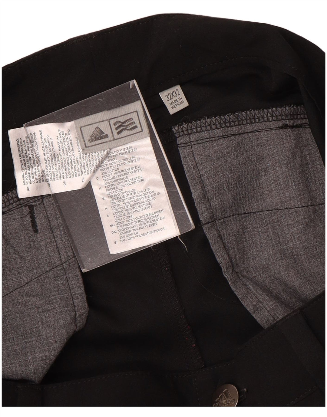 Pantaloni chino slim pentru bărbați Adidas W32 L32 poliester negru