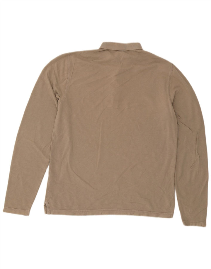 Tricou polo cu mânecă lungă pentru bărbați All Saints, bumbac mediu bej