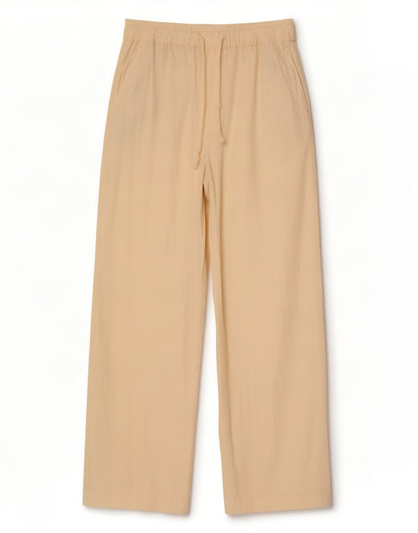 Pantaloni casual pentru femei cu picioare largi Zara Mici L26 L27 Bej