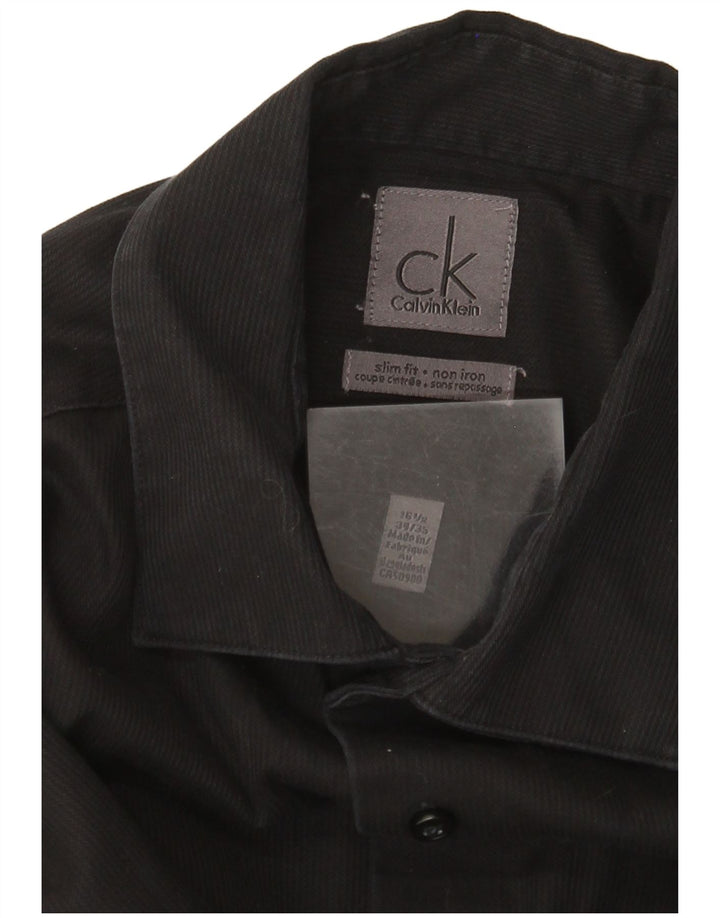 Cămașă Calvin Klein pentru bărbați NON - IRON Mărimea 16 1/2 mare, neagră, cu dungi