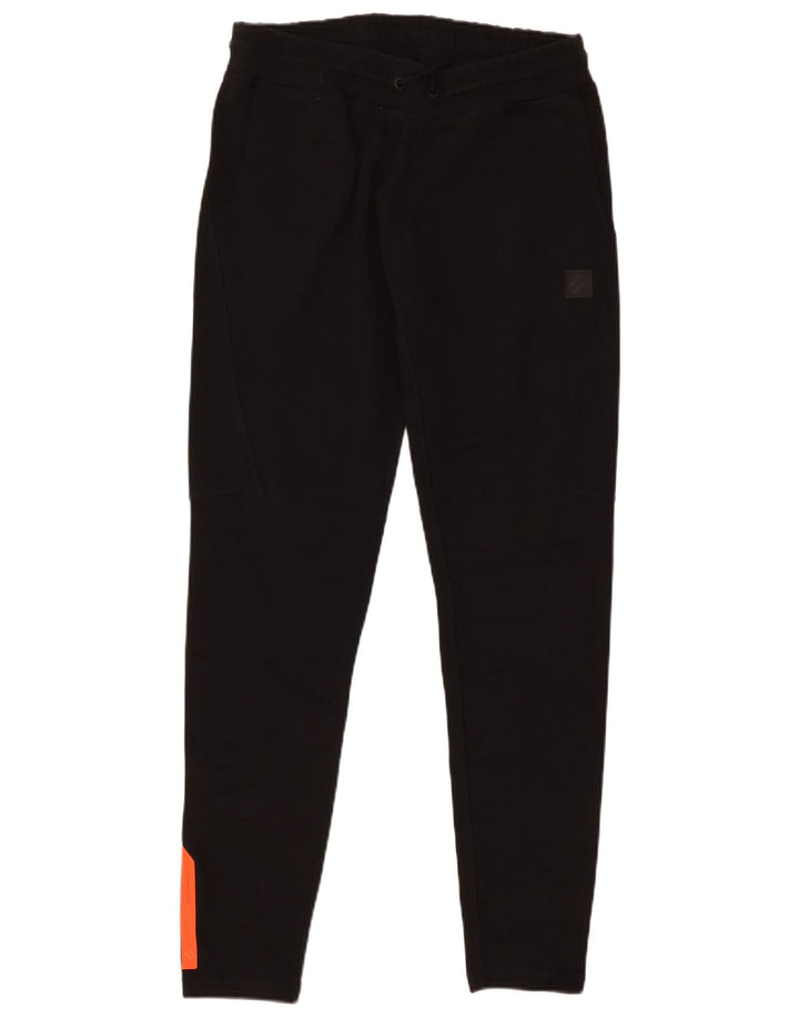 Pantaloni de trening Superdry pentru bărbați, bumbac color bloc negru mediu